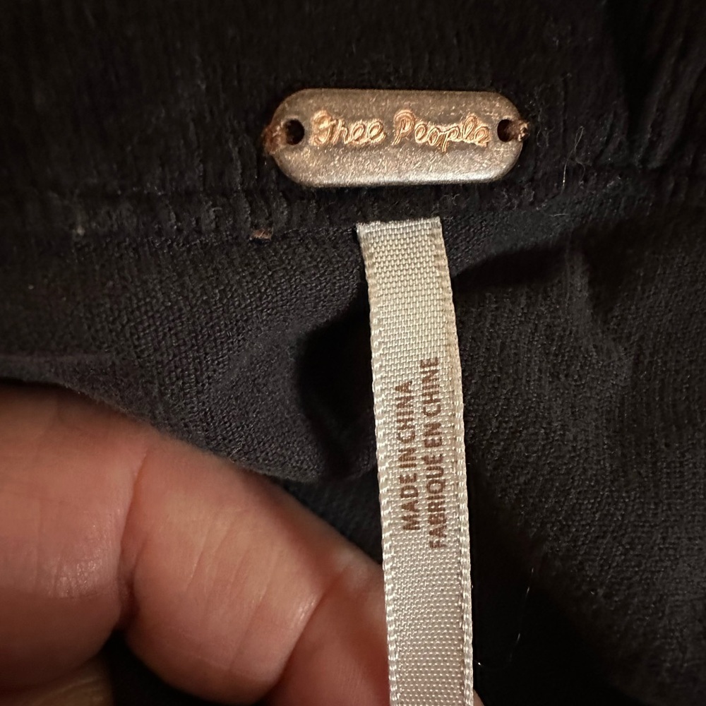 Free People Black Knit Skirt  with Copper Logo Tag - Picture 3 of 5